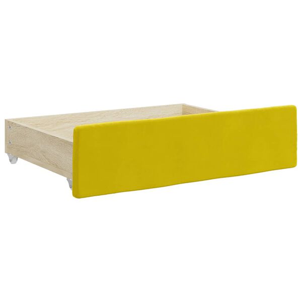 vidaXL Cajones de cama 2 uds madera ingeniería y terciopelo amarillo