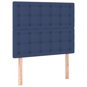 vidaXL Cabecero de cama de tela azul 80x5x118/128 cm