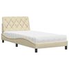 vidaXL Cama con colch&oacute;n tela color crema 100x200 cm