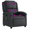 vidaXL Sill&oacute;n reclinable de masaje cuero aut&eacute;ntico negro