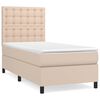 vidaXL Cama box spring con colch&oacute;n cuero sint&eacute;tico capuchino 100x200cm