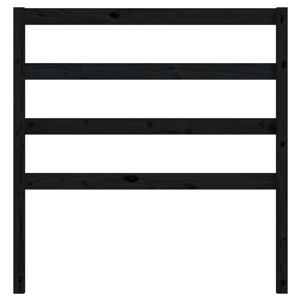 vidaXL Cabecero de cama madera maciza de pino negro 106x4x100 cm