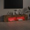 vidaXL Mueble de TV con luces LED roble ahumado 135x39x30 cm
