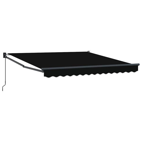 vidaXL Toldo Retr&aacute;ctil Manual Negro 350 x 250 cm Poli&eacute;ster y Aluminio