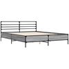 vidaXL Estructura cama madera ingeniería metal gris Sonoma 150x200 cm