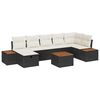 vidaXL Conjunto de sof&aacute; de jard&iacute;n 8 uds. Negro rat&aacute;n sint&eacute;tico