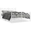 vidaXL Estructura cama sin colch&oacute;n con estribo metal blanco 135x190 cm