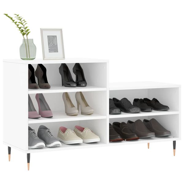 vidaXL Mueble zapatero madera contrachapada blanco 102x36x60 cm