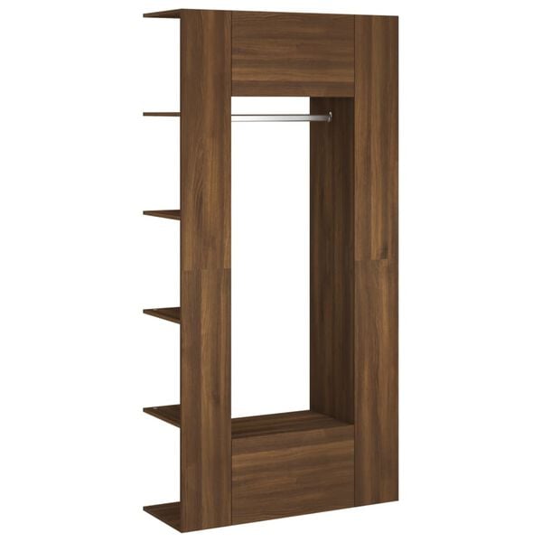 vidaXL Mueble de recbidor 2 uds madera contrachapada marrón roble