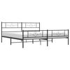 vidaXL Estructura cama sin colch&oacute;n con estribo metal negro 180x200 cm