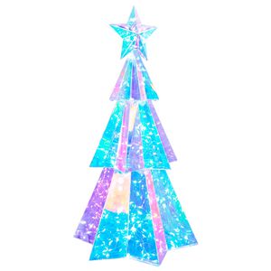 vidaXL &Aacute;rbol de Navidad LED iridiscente prism&aacute;tico Multicolor