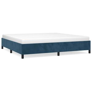 vidaXL Estructura cama sin colch&oacute;n terciopelo azul oscuro 200x200 cm