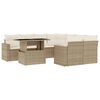 vidaXL Set de sof&aacute;s de jard&iacute;n 9 pzas con cojines rat&aacute;n sint&eacute;tico beige