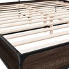 vidaXL Estructura cama madera ingenier&iacute;a metal marr&oacute;n roble 180x200 cm