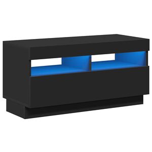 vidaXL Mueble de TV con luces LED negro 80x35x40 cm