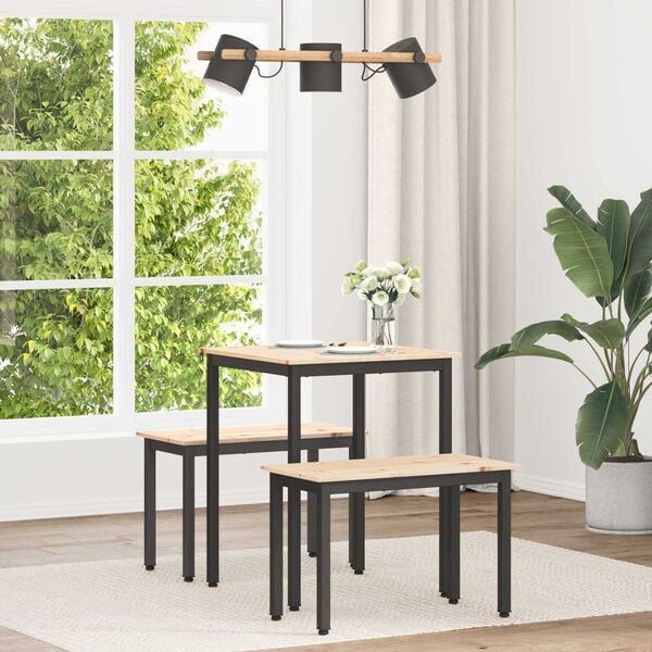 vidaXL Mesa de Comedor Natural 140 x 80 x 75 cm Madera de pino macizo