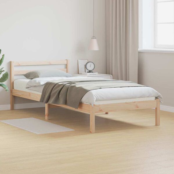 vidaXL Estructura de cama con cabecera Marrón 208.6 x 157.6 x 69.4 cm