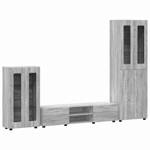 vidaXL Conjunto de mueble de TV FLORIN 3 pcs Gris Sonoma