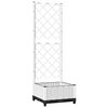 vidaXL Jardinera con enrejado PP blanco 40x40x121,5 cm