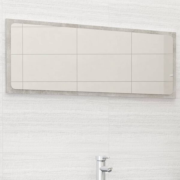 vidaXL Espejo de ba&ntilde;o madera contrachapada gris hormig&oacute;n 100x1,5x37 cm