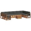 vidaXL Conjunto de sof&aacute;s de exterior 11 uds. Natural y Antracita