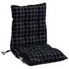 vidaXL Cojines de silla respaldo bajo 4 uds tela Oxford cuadros negro