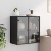 vidaXL Mueble de pared con puertas de vidrio negro 68x37x68,5 cm