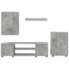 vidaXL Conjunto de mueble de TV 4 pcs Gris Concreto
