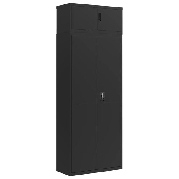 vidaXL Armario archivador de acero negro 90x40x240 cm
