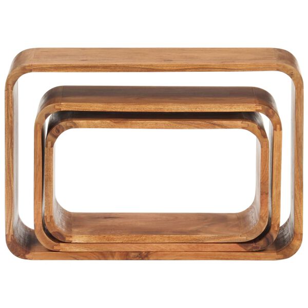 vidaXL Mesas auxiliares 3 uds madera maciza de acacia acabado miel