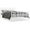 vidaXL Estructura cama sin colch&oacute;n con estribo metal blanco 140x200 cm