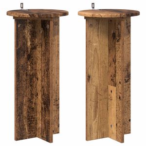 vidaXL Soporte de plantas 2 pcs Madera envejecida 29,5 x 29,5 x 60 cm