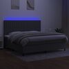 vidaXL Cama box spring colch&oacute;n y luces LED tela gris claro 200x200 cm
