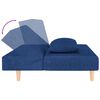 vidaXL Sofá cama de 2 plazas con dos almohadas tela azul