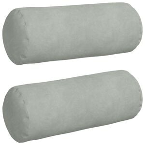 vidaXL Cojines Bolster 2 pcs Gris Claro &Oslash; 15 x 40 cm Tela de pana