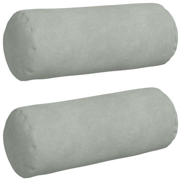 vidaXL Cojines Bolster 2 pcs Gris Claro Ø 15 x 40 cm Tela de pana