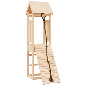 vidaXL Casa de juegos con pared de escalada madera maciza pino