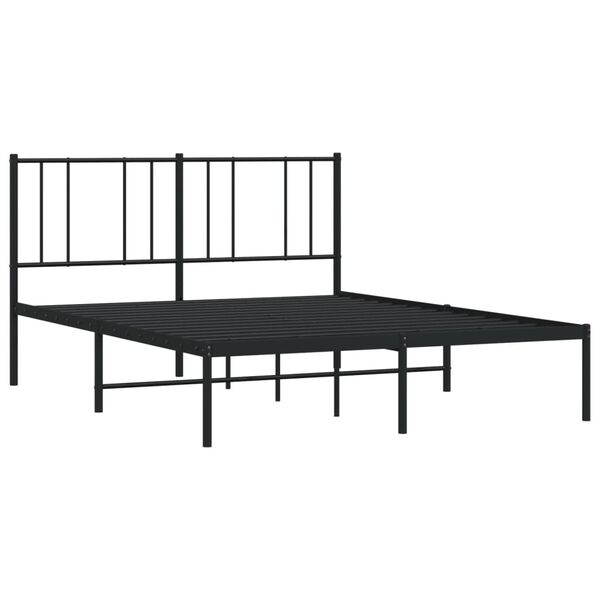 vidaXL Estructura cama sin colch&oacute;n con cabecero metal negro 120x190 cm
