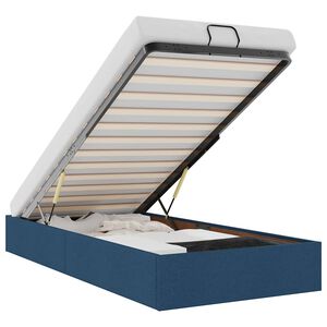 vidaXL Estructura de cama otomana sin colch&oacute;n tela azul 100x200cm