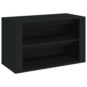 vidaXL Zapatero de madera contrachapada negro 75x35x45 cm