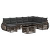 vidaXL Conjunto de sof&aacute;s de jard&iacute;n 9 uds. Gris y Gris Oscuro