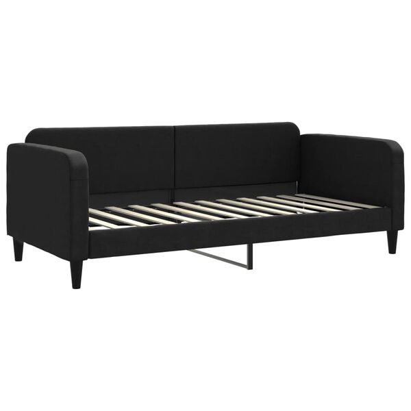 vidaXL Sof&aacute; cama sin colch&oacute;n tela negro 90x200 cm