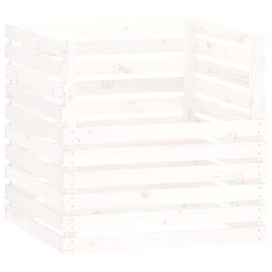 vidaXL Compostador de madera maciza de pino blanco 80x80x78 cm