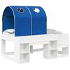 vidaXL Cama con T&uacute;nel 3 uds. Blanco y Azul Madera de ingenier&iacute;a
