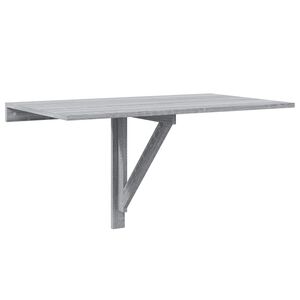 vidaXL Mesa de pared plegable contrachapada gris Sonoma 100x60x56 cm