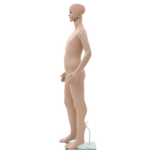 vidaXL Maniquí de cuerpo entero de niño con base vidrio beige 140 cm