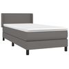 vidaXL Cama box spring con colchón cuero sintético gris 100x200 cm