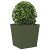 vidaXL Jardineras 2 uds acero verde oliva 50x50x50 cm