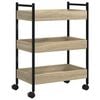 vidaXL Carrito de cocina madera de ingenier&iacute;a roble Sonoma 50x30x70 cm