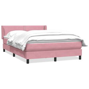 vidaXL Cama box spring con colch&oacute;n terciopelo rosa 160x210 cm